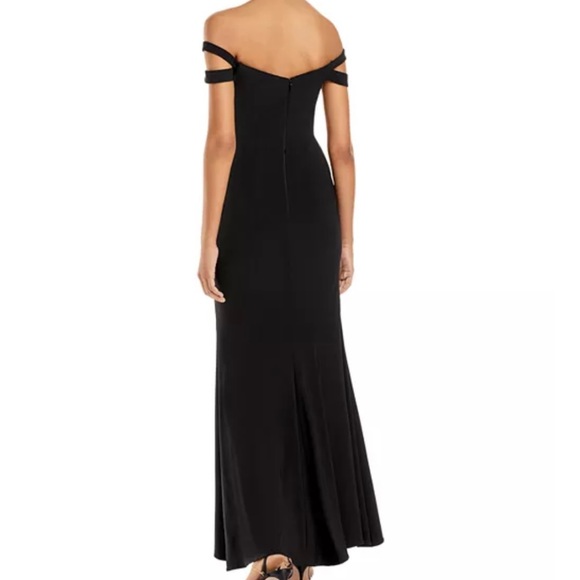 Aqua off shoulder gown - Picture 4 of 7